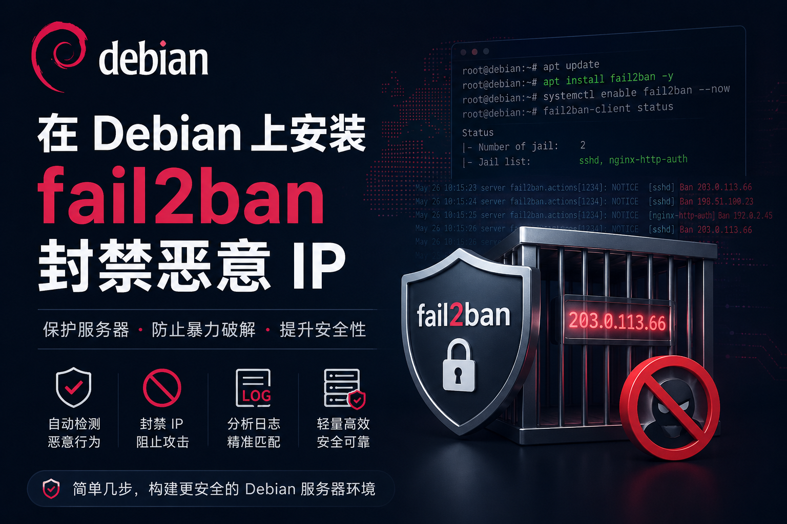 Featured image of post Debian安装fail2ban封禁恶意ip